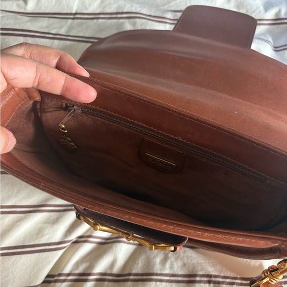 Vintage Gucci Cognac Leather Saddle Bag with Strap - Picture 3 of 7